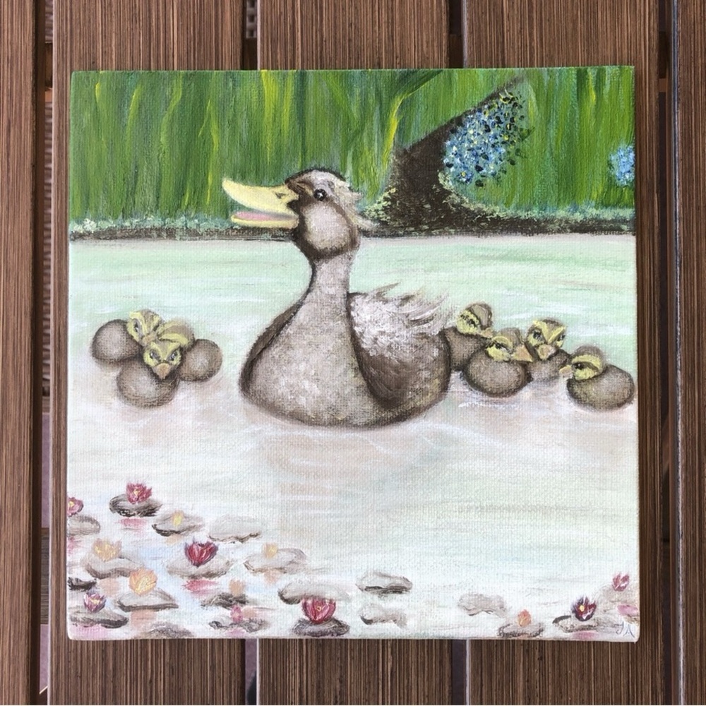 Single File Now Oil Painting on Canvas Panel Original Art